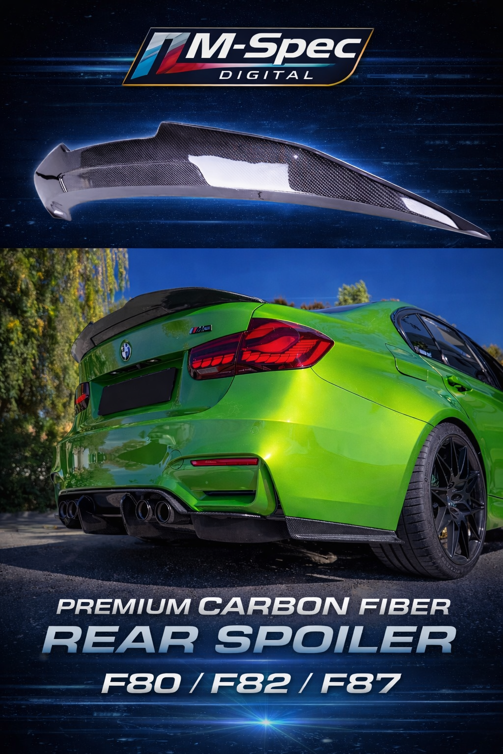 3 Series Real Carbon Fiber Wing